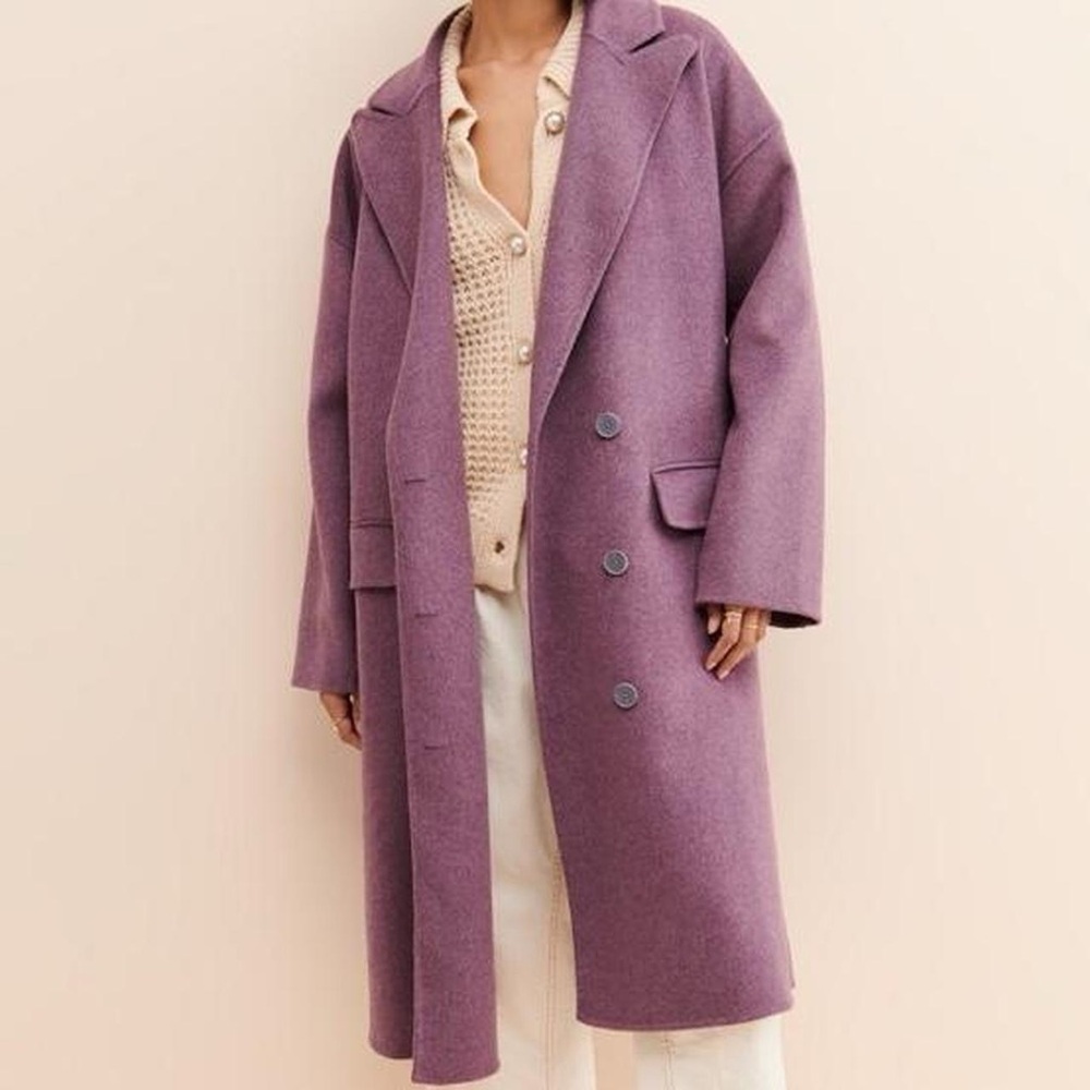 Purple Free People Wool Coat